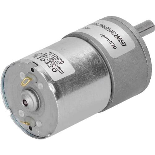 DC 24V Metal Gear Motor Shaft 37mm Diameter Electric Micro Speed Reduction Geared Motor With Good Toughness