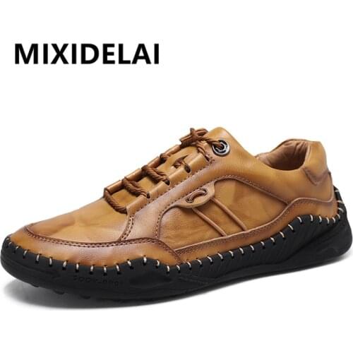 New Mens Casual Shoes Fashion Comfortable Mens Shoes High Quality Leather Men Driving Shoes Handmade Flat Shoes Big Size 38-48