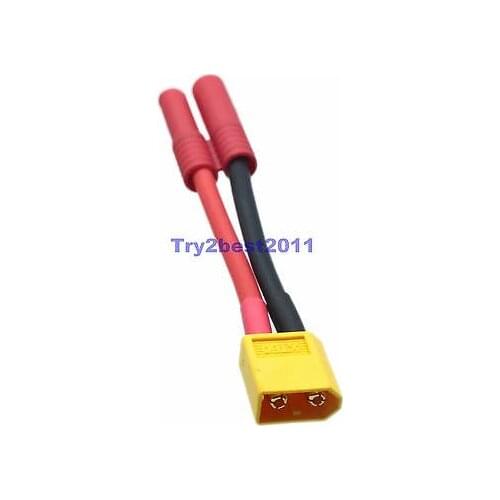 New XT60 XT-60 Male to 4MM Bullet Connector Adapter 12awg fr RC HXT