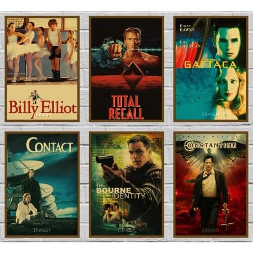 Various Classic Movie Retro Posters Vintage Kraft Paper Poster and Prints Room Wall Art Painting Bedroom Decor 42X30cm