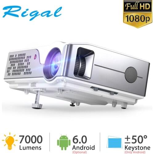 Rigal RD826 Native 1920x 1080P Projector Full HD Projector 7000 Lumens Proyector Android 6.0 Projector Home Theater Cinema