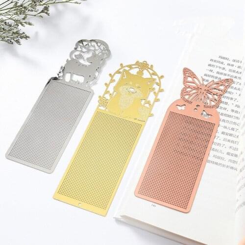 Retro Metal Bookmark Brass Embroidery Animals Bookmarks Chinese Style Antique Beautiful Butterfly Student Book Holder DIY Gift