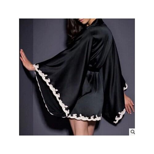 Sexy Kimono Robe Lingerie Nightgown Sleep Top Pajamas Gown Robe Underwear Femme Chemises Nightdress Sleepwear