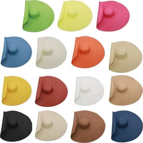 WZCX Big Brim Shading Solid Color Collapsible Women Straw Hat Sun Protection Summer Wide Brim Beach Hat Sun Visor Cap