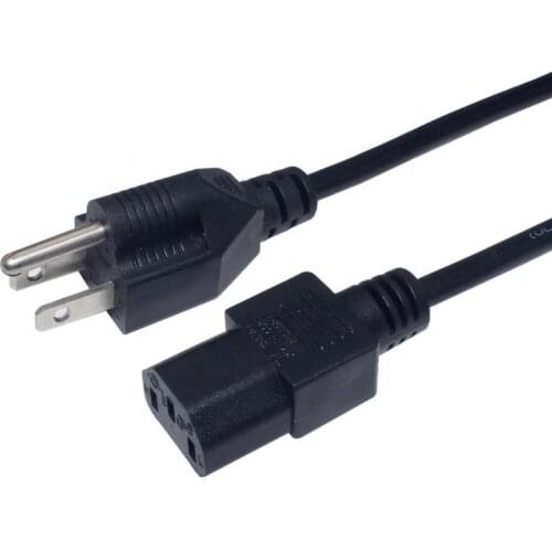 US AC Power Cord 3 Prong 1.2m 100W AU UK Euro IEC C13 Power Supply Extension Cable For Power Adapter Router