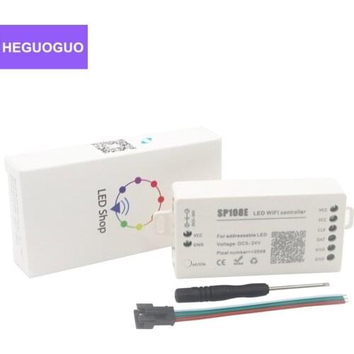 SP108E WS2812B WS2811 SK6812 LED Pixel WiFi Controller,iOS Android App Wireless Addressable Control DC5~24V For Pixel LED Strip