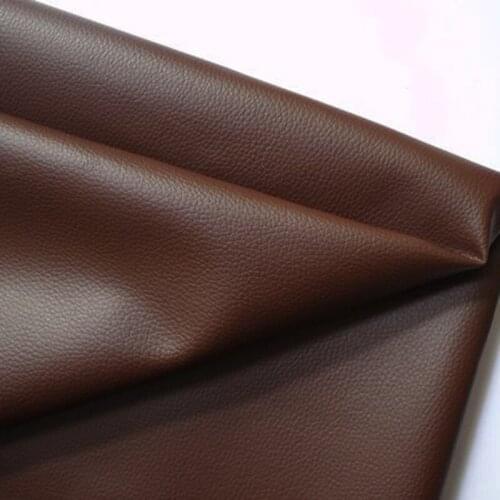 Dark brown PU leather fabric small litchi pattern imitation leather fabric for car bag clothes diy sewing materials 50*140cm