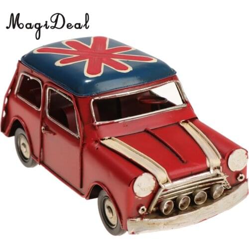 Vintage Iron Car Model Home Decor Figurine Miniature Birthday Kids Gift Red