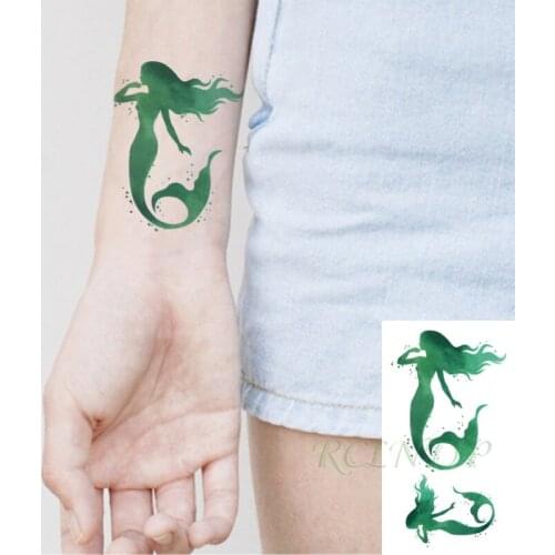 Waterproof Temporary Tattoo Sticker Mermaid Fish Tail Small Art Stickers Flash Tatoo Fake Tatto for Women Girl Kids
