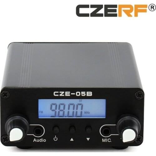 0.5w mini FM Radio Broadcast High-Fidelity Audio FM Transmitter 76-108MHz Stereo PLL LCD Color Black
