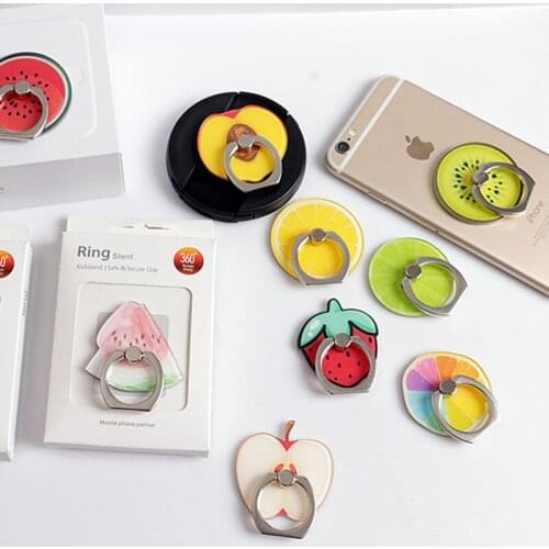 1Pcs Universal Mobile Phone Bracket Cute Fruits Fold Phone Expanding Stand Finger Holder Strawberry Phone Holder Stand