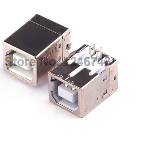 10PCS USB-B Female USB Connector Square Head USB Party Mouth/USB A 90 Degree Type D DIP Straight Runs