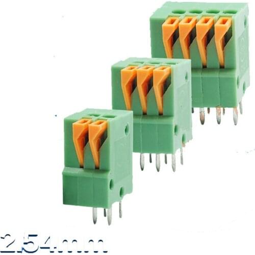 2.54mm Pitch Spring Clamp Terminal Blocks Vertical Wiring