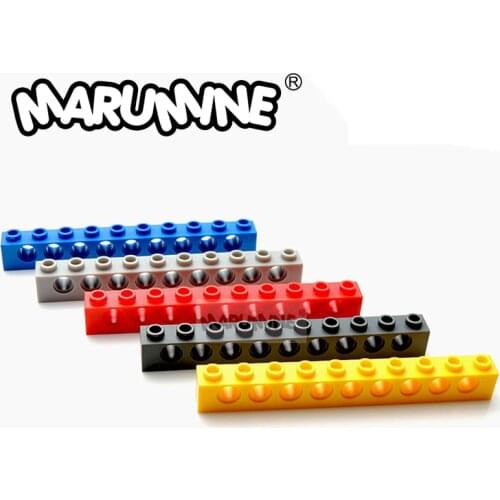 MARUMINE 2730 Technic Bricks 1 x 8 with Holes 20PCS/Lot Technique Lift Arm Building Bricks Set Educational Toys For Children