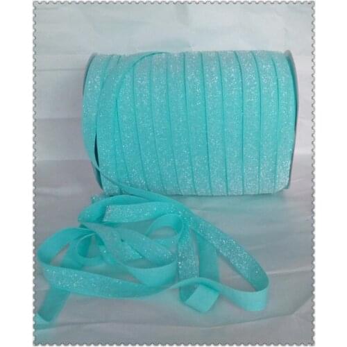 3/8" Frosted Glitter Ribbon Sparkle Aqua Ribbon Frosted Metallic Ribbon