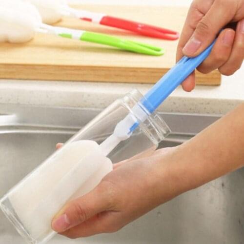 3Pcs/set Long Handle Sponge Brush Bottle Brushes Cup Glass Washing Cleaning Cleaner Tool Dropshipping Random Color 2020 E0988