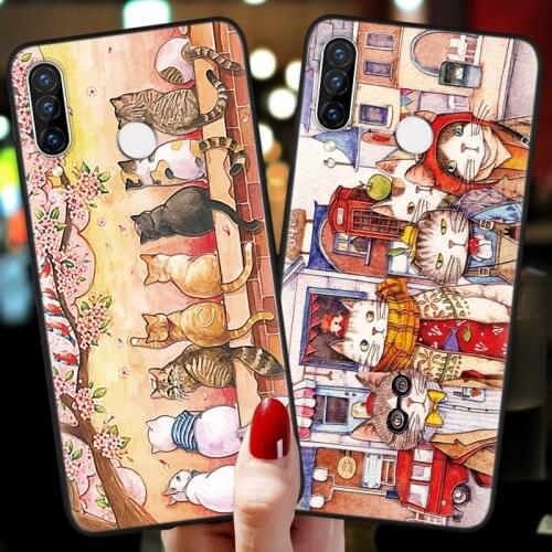 3D Emboss Cute Cartoon Cats Case For Huawei P30 P20 Mate 20 30 Honor 10 Lite 9X 8X 10i 20i V30 Y7 Pro Y9 Prime PSmart 2019 Coque