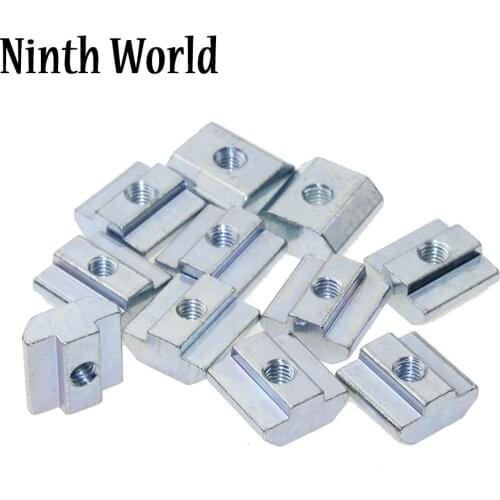 50/100pcs Silver European Standard 30 40 Series Aluminum Slot Carbon Steel Roll In Sliding T Slot Nut with M3 M4 M5 M6 M8