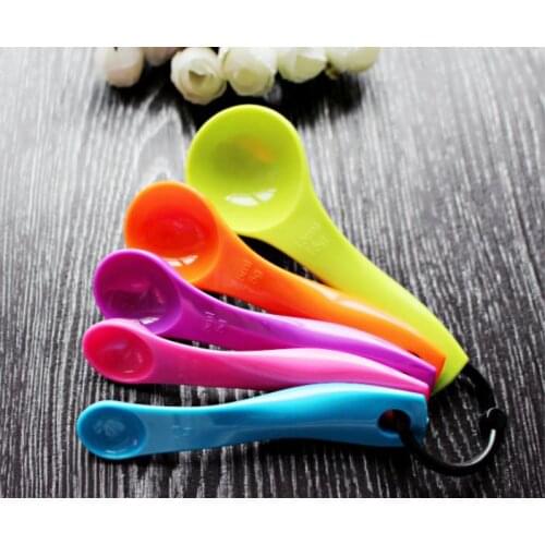 500sets 5pcs/set Measuring Spoons Colorful Plastic (1/2.5/5/7.5/15ml) Measure Spoon Super Useful Sugar Cake Baking Spoon SN556