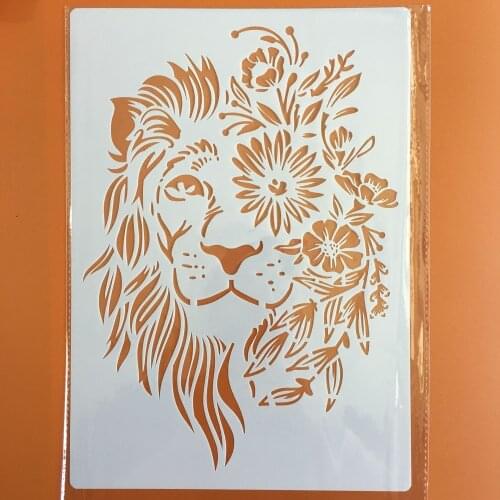 A4 29 * 21cm lion DIY Stencils Wall Painting Scrapbook Coloring Embossing Album Decorative Paper Card Template,wall