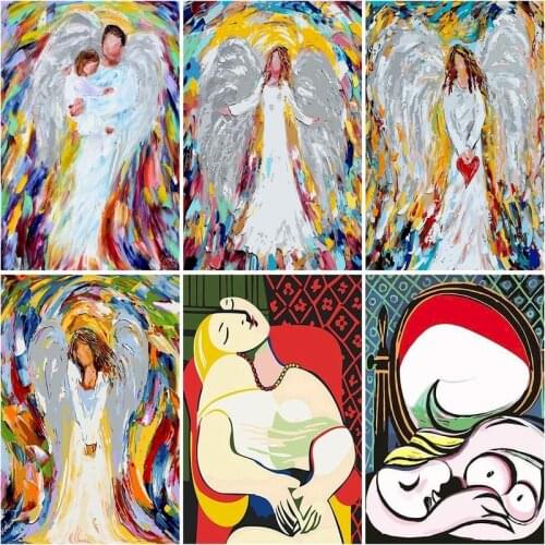 SDOYUNO Oil Painting By Number Abstract Drawing On Canvas HandPainted Art Gift DIY Coloring By Number Kits Home Decoration