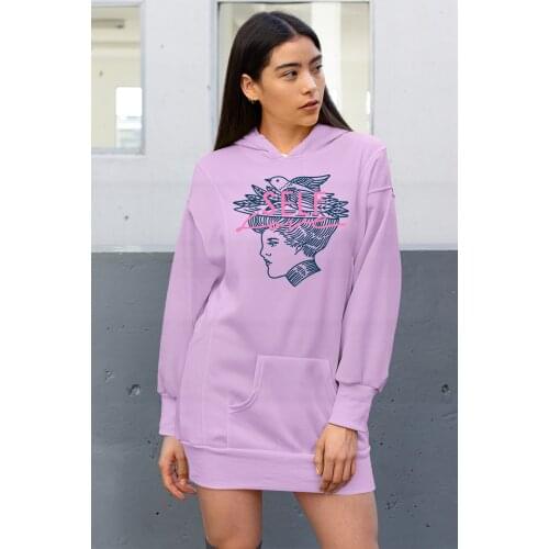Angemiel Wear Self Love Bird Hat Pink Dress Sweatshirt Tunik