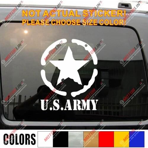 Army Star WW2 Car Trunk Decal Sticker Fit Jeep etc pick size color die cut no background