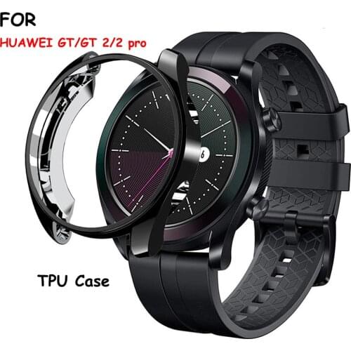 Huawei Watch GT/2 case For huawei watch gt strap cover soft TPU plated All-Around protective case shell Smartwatch Accessories46