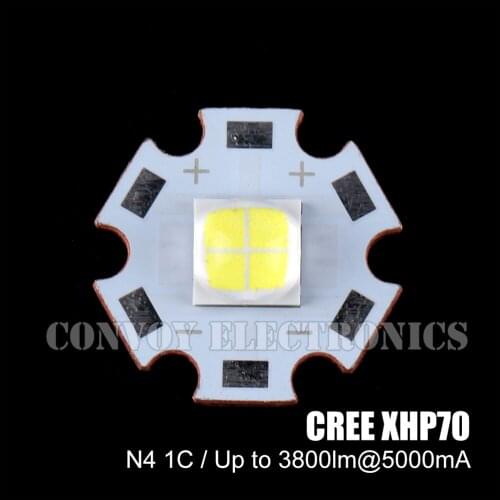 CREE XLAMP XHP70 N4 1C / N2 3A with 20mm copper DTP plate