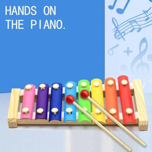 8 Scales Wood Octave Knock Xylophone Pine Steel Sheet Improve Study Week Percussion Instrument Kid Music Puzzle educational Toy