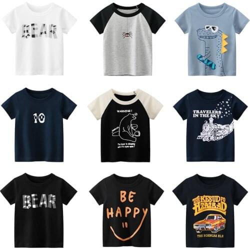 Baby Cotton Tees Summer Clothes Toddler Fashion T Shirts Children Top Costume 2021 Kids Boys T-shirt Girls Cartoon Tops Cute