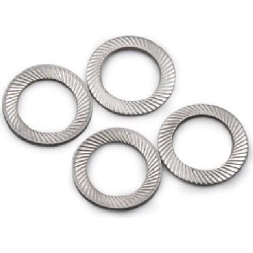 304 stainless steel locking anti-slip gasket double-sided oblique flower with anti-loose washer M3M4M5M6M8M10M12M14M16M20M24