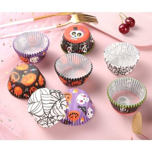 100x Pink Heart Red Ghost Skull Pumpkin Cupcake Liners Muffin Baking Cups Wrapper Mold Tray Holder Christmas Valentines day cake