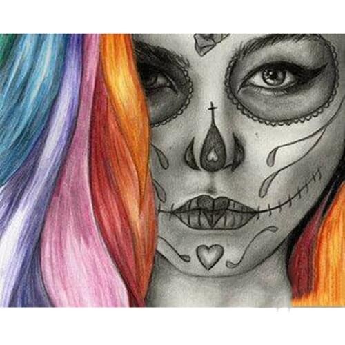 Full Square/Round Drill 5D DIY Diamond Painting "Skull Girl" 3D Rhinestone Embroidery Cross Stitch 5D Home Decor Gift