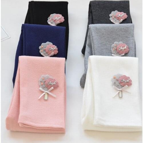 Girls' leggings autumn and winter plus velvet thickening childrens thin western-style black pants childrens trousers