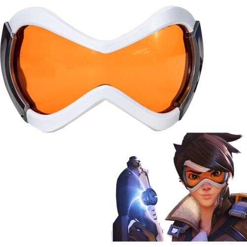 COSTHEME Overwatch Tracer Orange Lens Eye Mask, Officially Licensed, Halloween Props, Resin Goggles