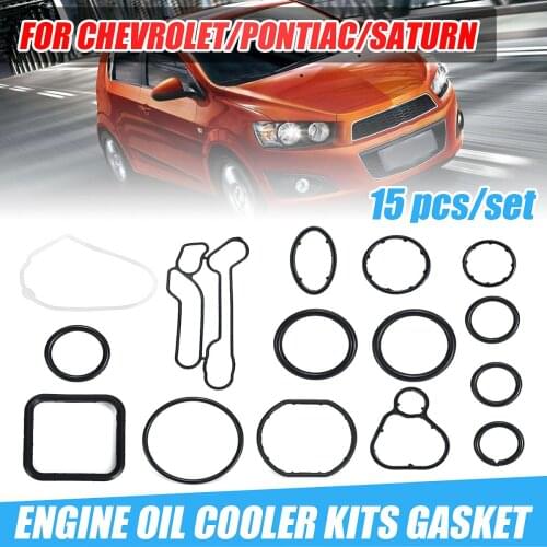 15Pcs/Set Engine Oil Cooler Cooling System Filter Gasket Seal For Vauxhall ASTRA H J CORSA For Chevrolet Cruze Sonic 55354071
