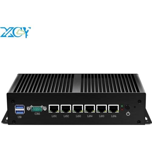 XCY Firewall VPN Router Mini PC Intel Core i3 7100U Pentium 4405U 6x Gigabit Ethernet Intel i211 NIC RS232 Pfsense Linux Fanless
