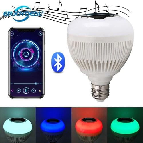 E27 Music Light Bulb RGBW 12W Bluetooth Speaker LED Bulb Light Dimmable Light And music Playing For Party BBQ Smartphone Control