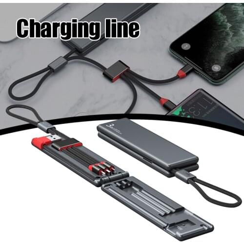 New Retractable and Portable Data Cable with 3 in 1 Line Can be Used to Mobile Phone Gift Customization DOM668
