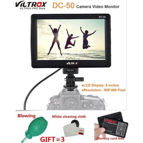 Viltrox DC-50 Portable 5'' Clip-on LCD HDMI Camera Video Monitor for Canon Nikon Sony A7 A9 A7II A7SII A6500 A6300 DSLR BMPCC