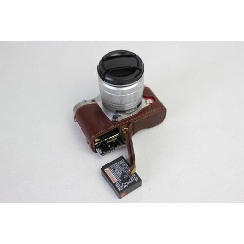 Genuine Real Leather Camera Bag Bottom Case Half Body Set Cover For FujiFilm Fuji X-A3 XA3 XA10 XA-10 Bottom Battery Opening