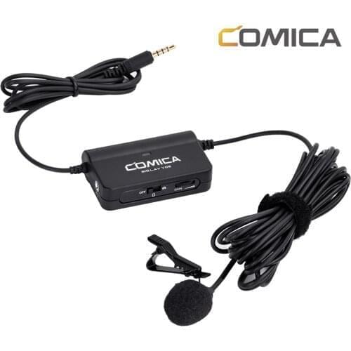 COMICA CVM- VO5 Flexible Single Lavalier microphone Universal for Smartphone&Camera and with Stepless Gain Control Function