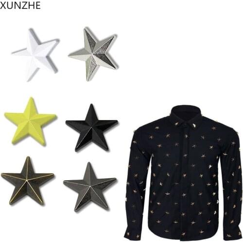 XUNZHE 30pcs 12mm Metal Star Pentagram Stud Rivet Spike Punk Screw for Leathercraft Bags Shoes DIY Decorated Garment Decor