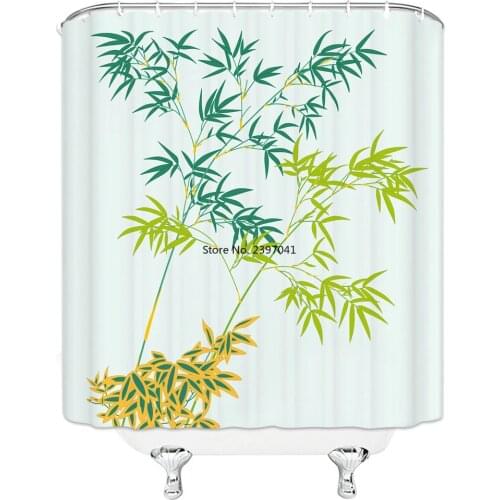 Unique Design Blue Clear Sea Water Stone Green Tree Pattern Hanging Shower Curtain Waterproof Mildew Polyester Fabric Home