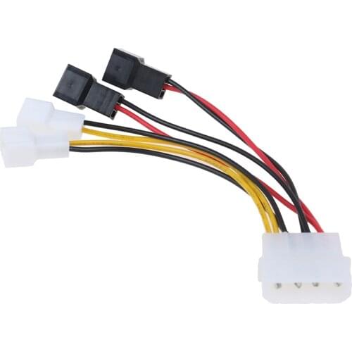 1pcs 4-Pin Molex To 3-Pin Fan Power Cable Adapter Connector 12v*2/ 5v*2 Computer Cooling Fan Cables For CPU PC Case Fan Cable