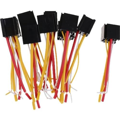 10Pcs Car Automotive Truck 4 Pin 12V 80 Amp SPDT Relay Harness Socket