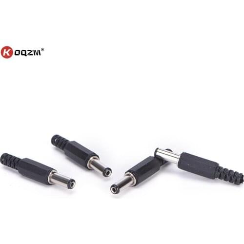 10pcs Male DC In-Line Plug Socket Jack Connector Adapter Plastic Cover DC Power Jack Plugs 5.5x2.1mm