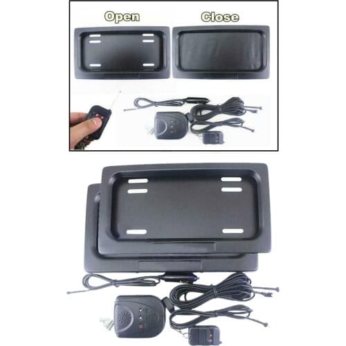 2Pcs Electric USA Car License Plate Frame Roller Blinds for Track Events