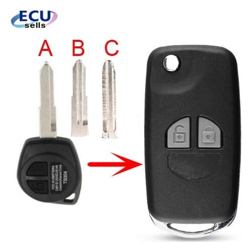2B Folding Remote Key Shell Case Blank Fob for for Suzuki Grand Vitara Swift Ignis SX4 Liana Alto HU133R /SZ11R / TOY43 Blade